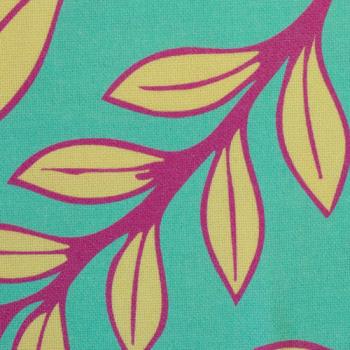 Preview: Dekodruck Blätter Pink/Gelb auf Mint von Swafing by Lillesol&Pelle